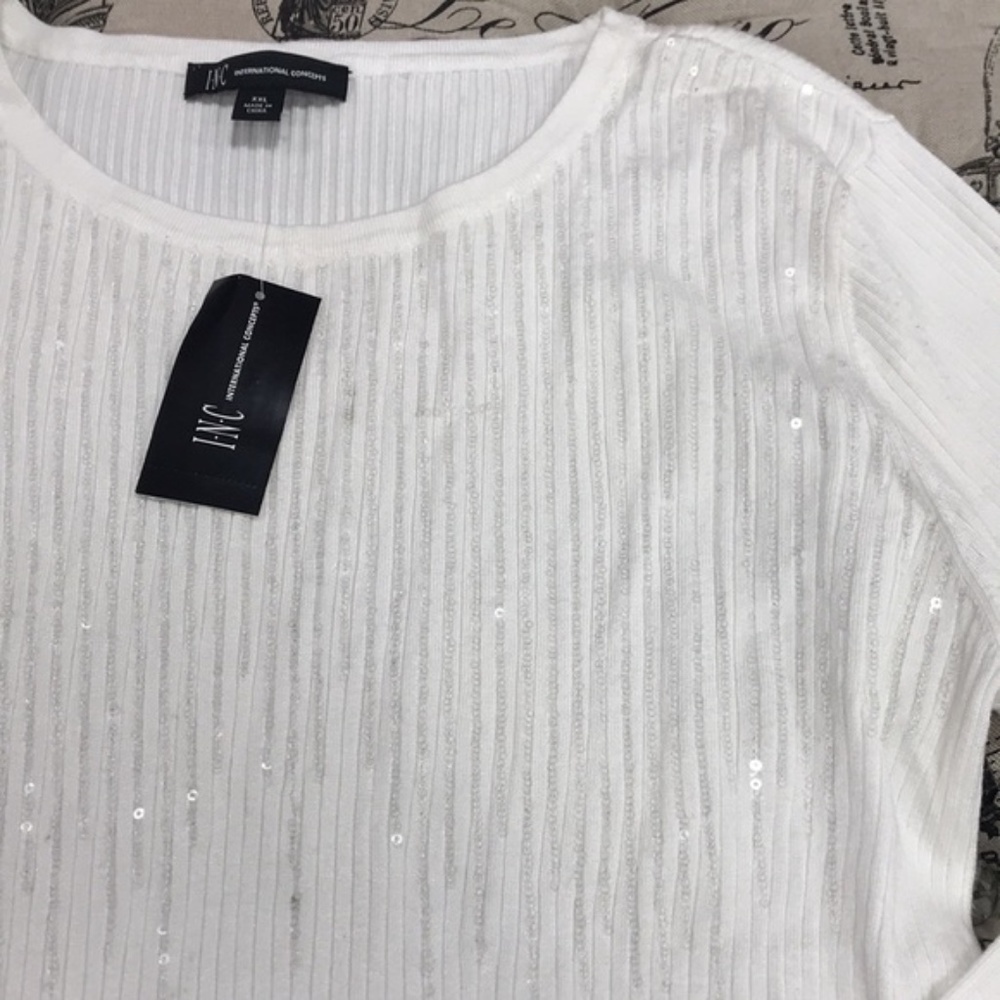 Inc Sequined Ribbed Sweater - Picture 3 of 7